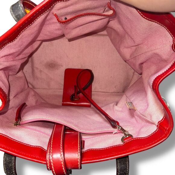 Dooney & Bourke Giraffe Print Leather Tote Purse w/ Matching Clutch & Key Case - Picture 8 of 11